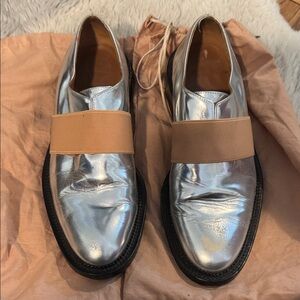 Stylish Silver and Tan Women's Loafers